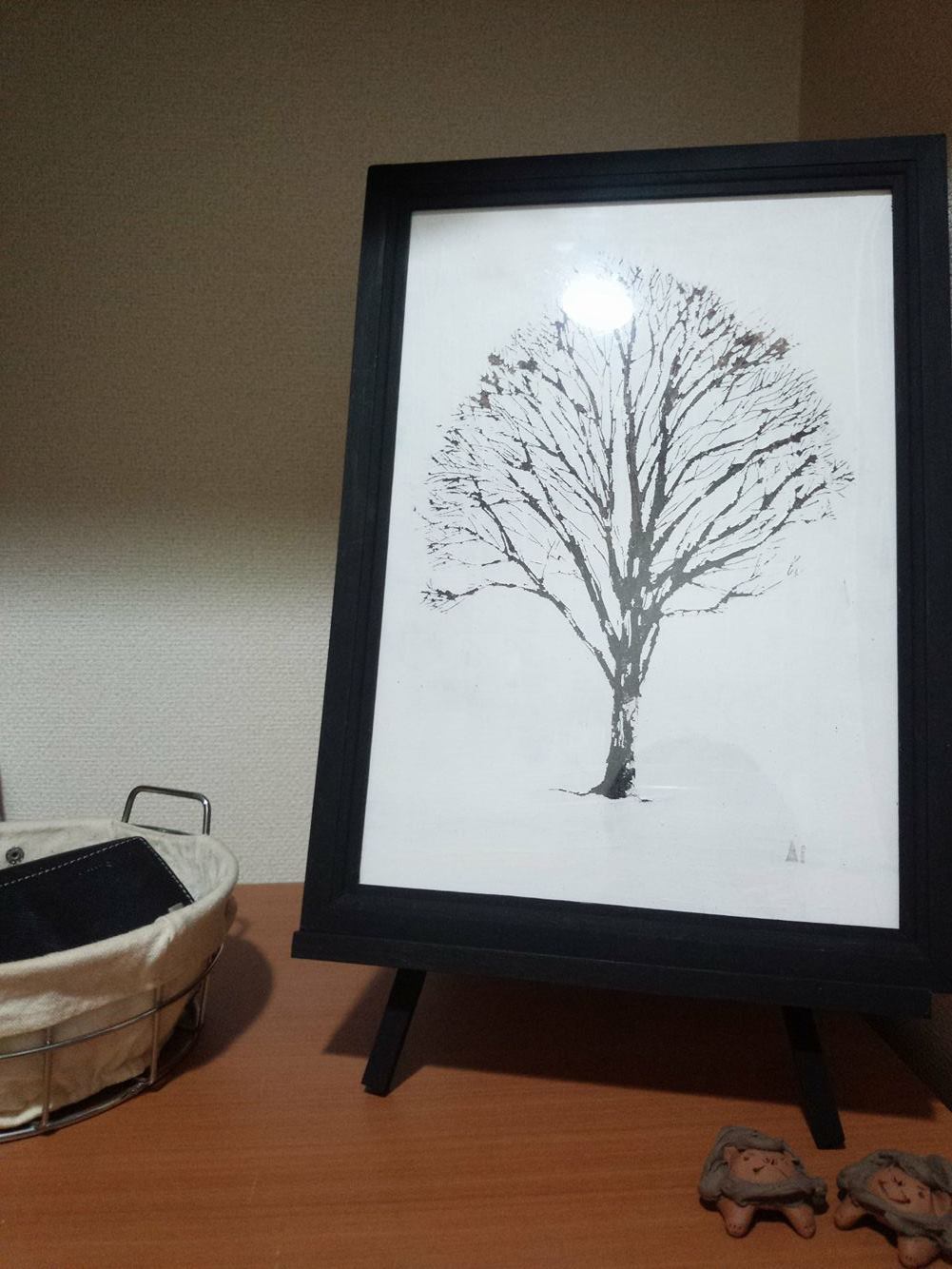 木を描くアーティスト　Aiさん　ケヤキ